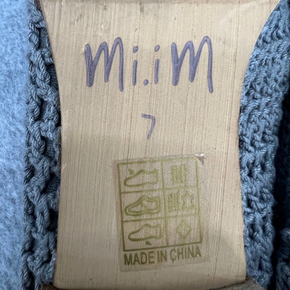 Mi.Im Crochet Woven Slip-On Mule Flat Shoe, point toe-Clog -Gray -Women size 7 - Picture 12 of 12